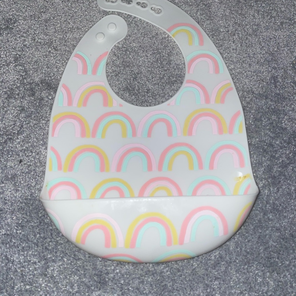 Rainbow Pattern Silicone Bib